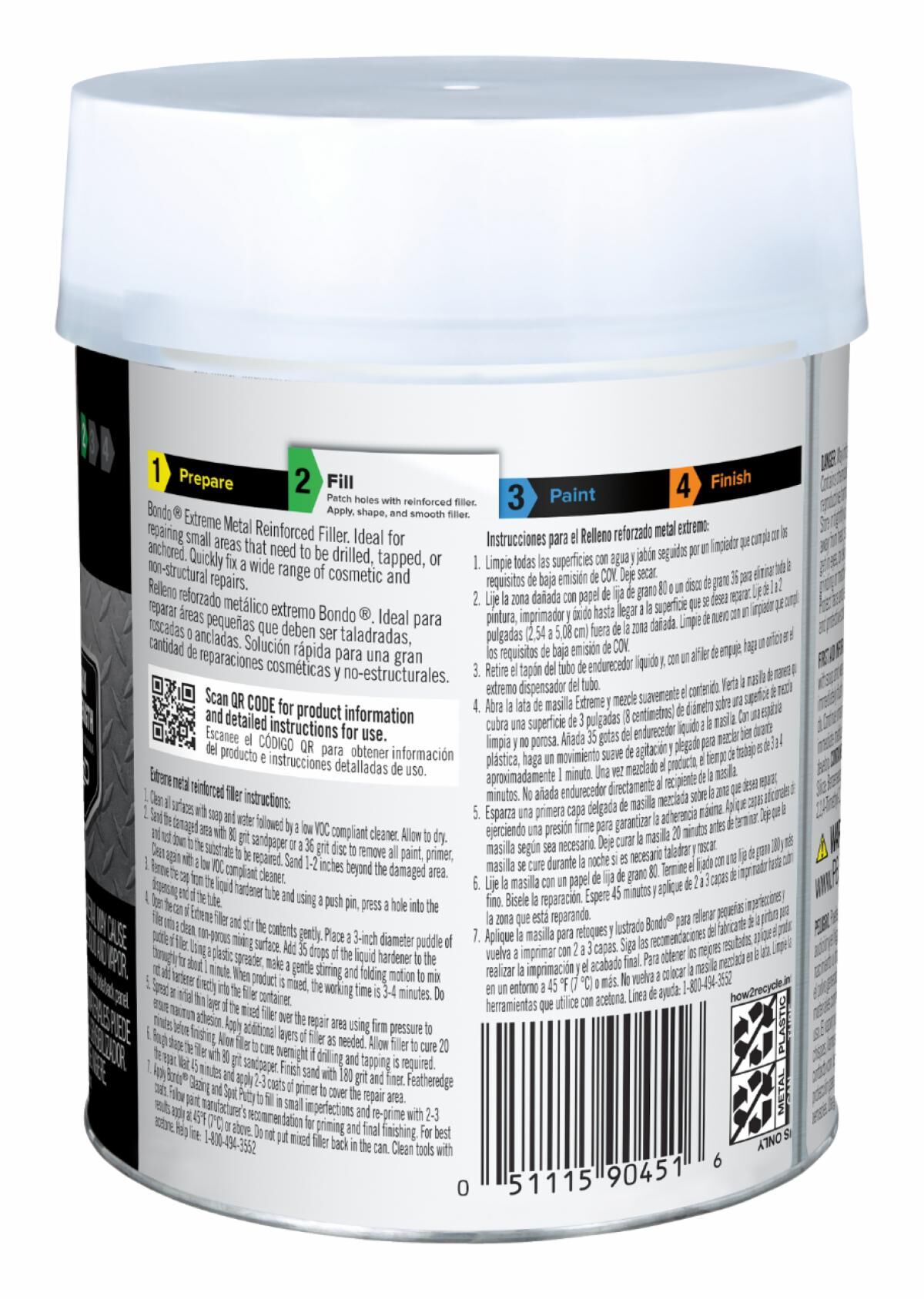 3M Bondo Extreme Metal Reinforced Filler, 15-Oz