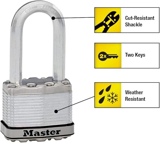 Master Lock Silver Heavy Duty Outdoor 2-In Padlock with Key, 3-Pk