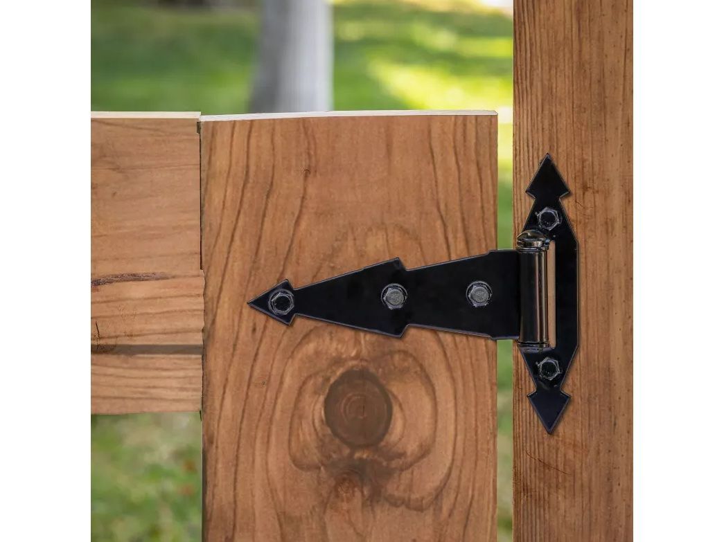 National Hardware Black Ornamental T-Hinge, 7-In, 2-Pk