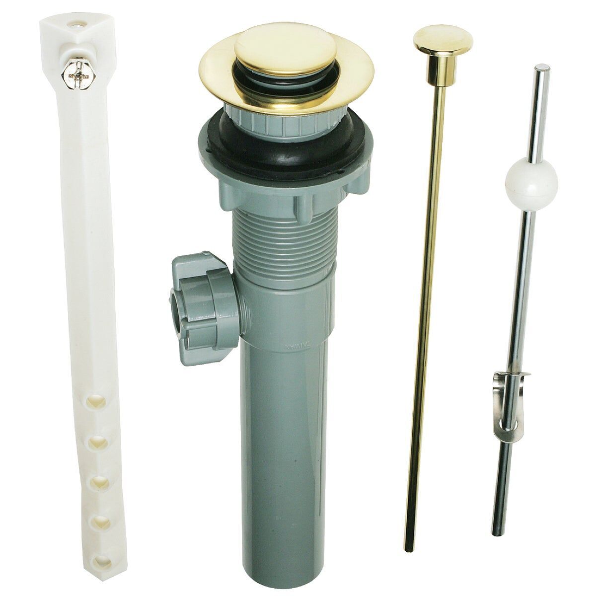 Plumb Pak Polished Brass Lavatory Pop-Up Assembly, 1 1/4-In