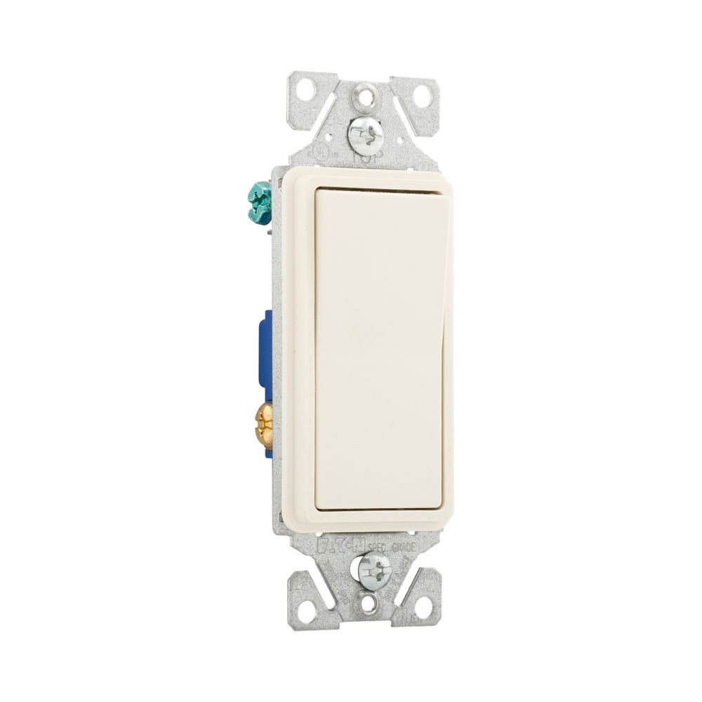 Eaton Light Almond Flush Standard Grade 3-Way Decorator Switch 14-12 Gauge, 15-A, 120-V/277-V