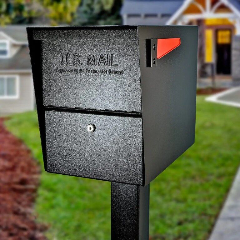 Mail Boss Package Master Black Mailbox