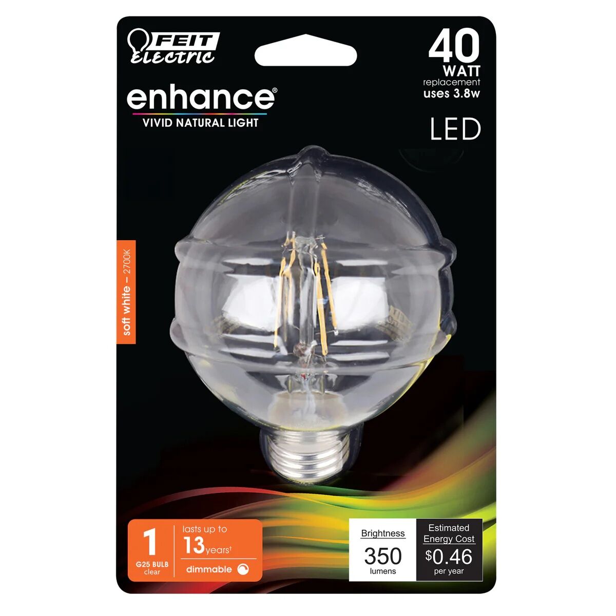 Feit Electric G25 3.8 Watt Soft White Dimmable LED Light Bulb