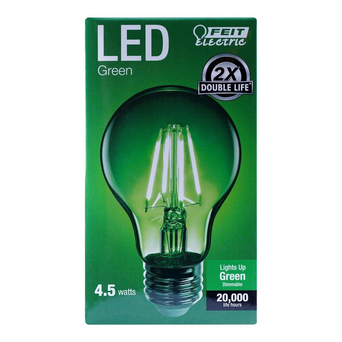 Feit Electric 4.5W A19 Green Filament LED Filament Light Bulb