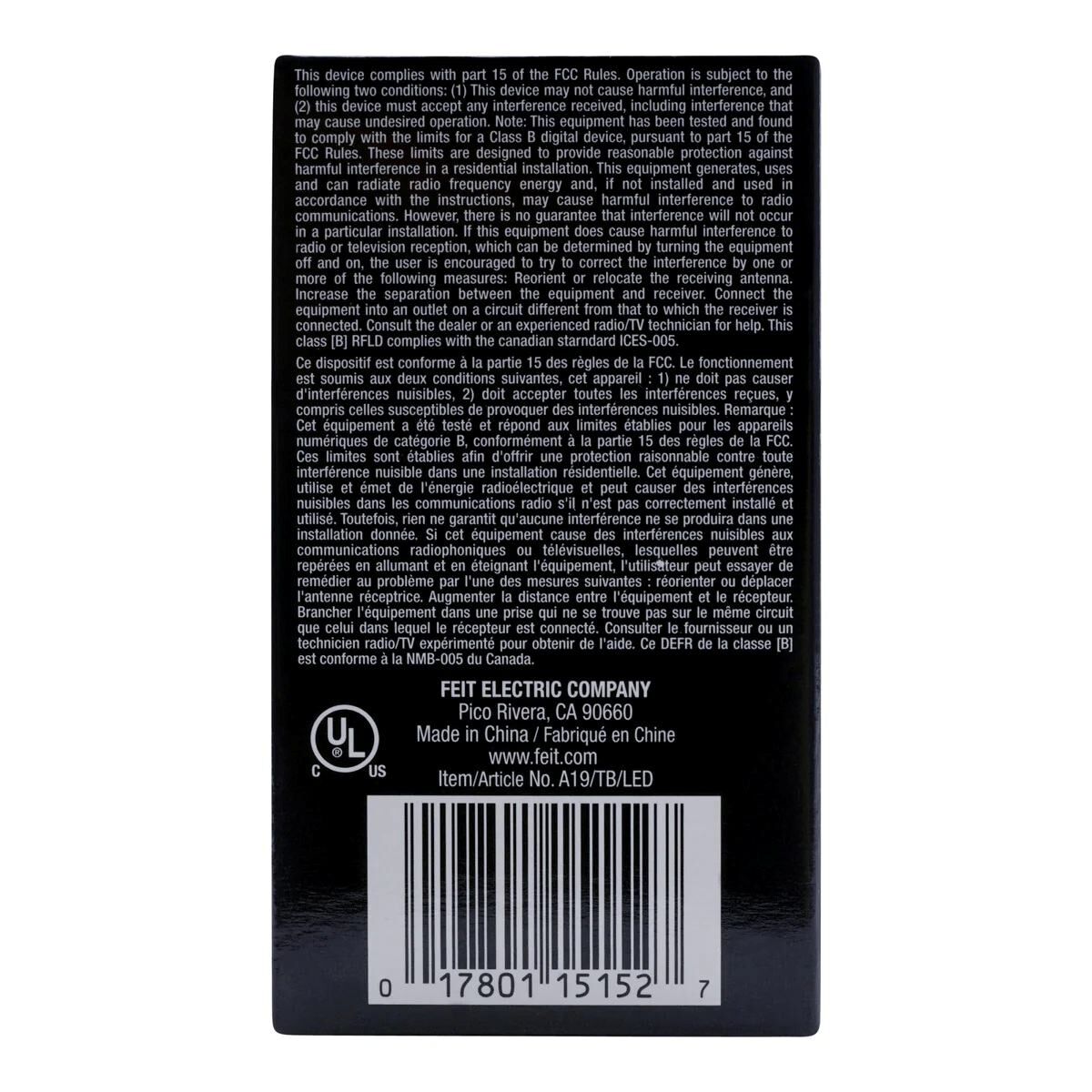 Feit Electric 4.5W A19 Blue LED Filament Light Bulb