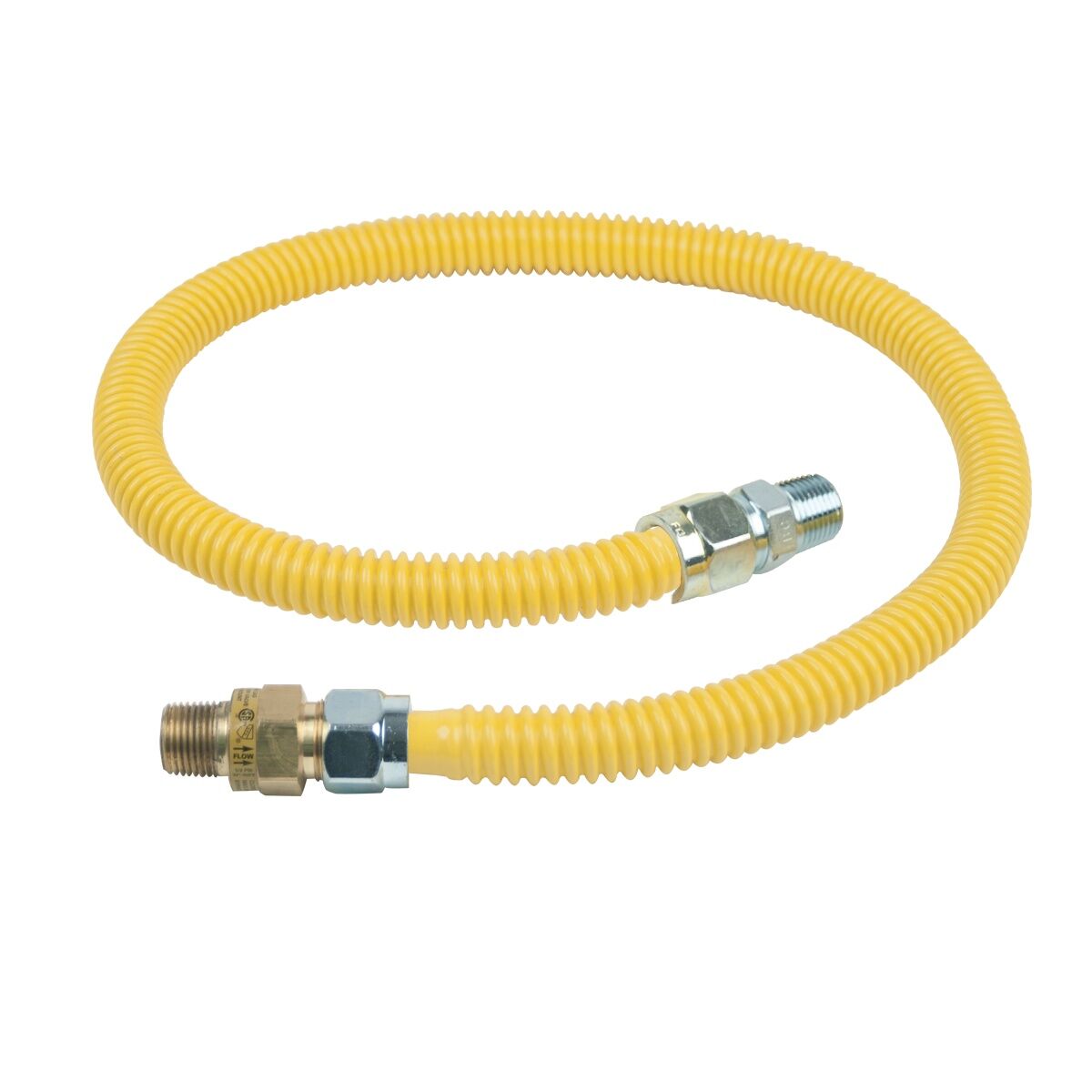 BrassCraft Safety+ Gas Connector, 1/2-In MIP EFV x 1/2-In MIP, 24-In