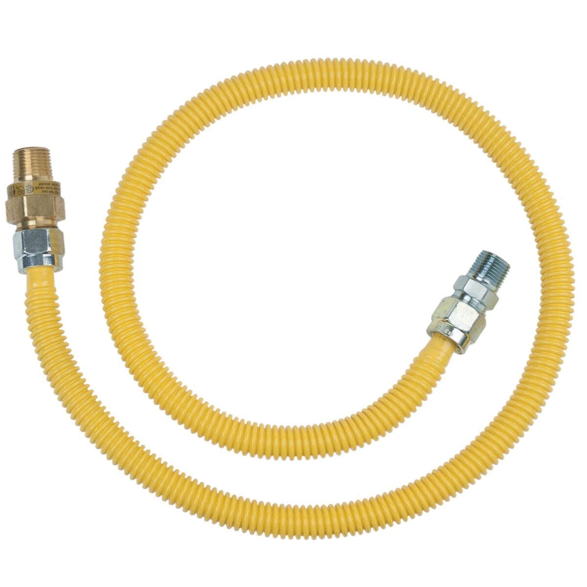 BrassCraft Safety+ Gas Connector, 1/2-In MIP EFV x 1/2-In MIP, 24-In