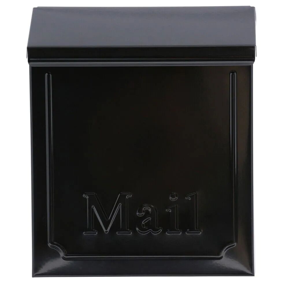 Gibraltar Black Townhouse Locking Wall Mount Mailbox, 10 1/10-In x 8 3/5-In x 4 1/10-In