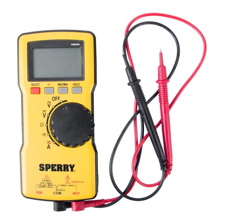 Sperry Instruments DM6800 Thin Autoranging Digital Multimeter, 600-V AC/DC, 10-A