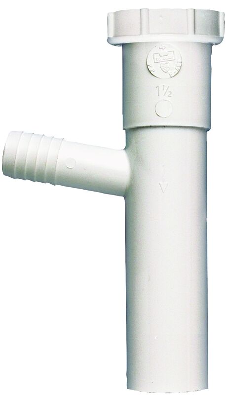 Plumb Pak Slip-Joint Dishwasher Tailpiece With 3/4-In Branch, 1 1/2-In x 1 1/2-In x 8-In