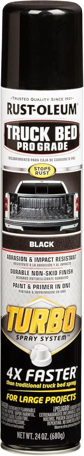 Rust-Oleum Truck Bed Pro Grade Black Coating With Turbo Spray System, 24-Oz