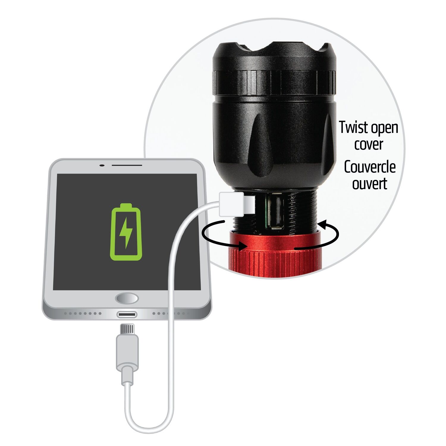 Dorcy 3400 Lumen Ultra HD Rechargeable LED Flashlight With Powerbank