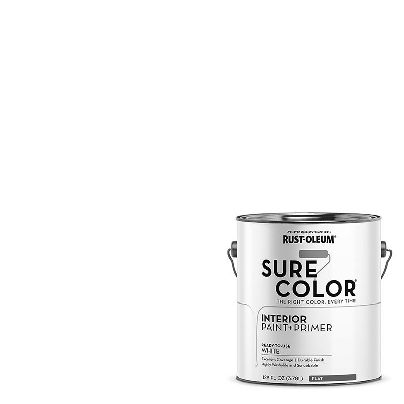 Rust-Oleum Sure Color Interior Wall Paint & Primer Flat White, 1-Gal