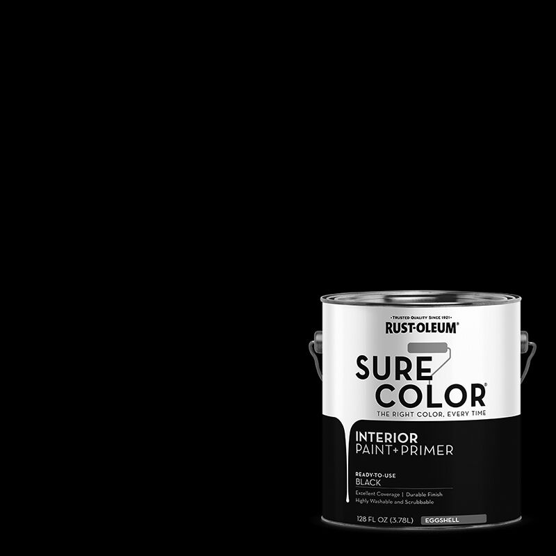 Rust-Oleum Sure Color Interior Wall Paint & Primer Eggshell Black, 1-Gal