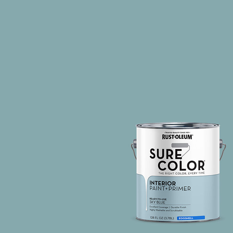 Rust-Oleum Sure Color Interior Wall Paint & Primer Eggshell Sky Blue, 1-Gal