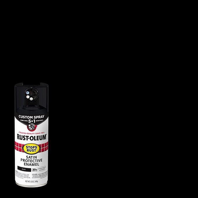 Rust-Oleum Protective Enamel Custom Spray 5-in-1 Satin Black Spray Paint, 12-Oz