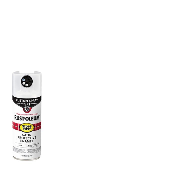 Rust-Oleum Stops Rust Satin White Protective Enamel Custom 5-In-1 Spray Paint, 12-Oz
