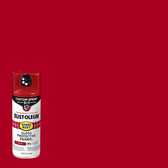 Rust-Oleum Stops Rust Protective Enamel Spray Paint Gloss Regal Red Custom Spray 5-In-1, 12-Oz