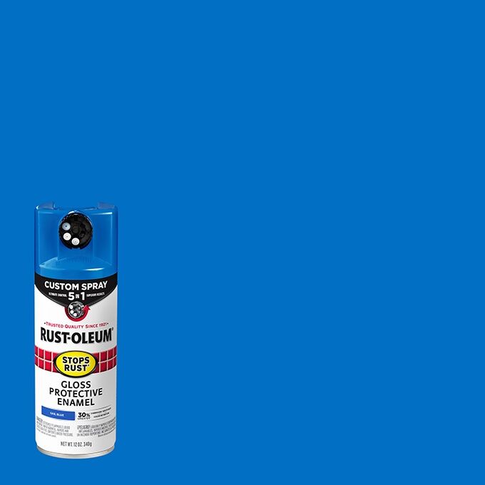 Rust-Oleum Stops Rust Protective Enamel Spray Paint Gloss Sail Blue Custom Spray 5-In-1, 12-Oz