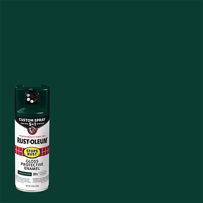 Rust-Oleum Stops Rust Gloss Dark Hunter Green Protective Enamel Custom Spray 5-In-1, 12-Oz