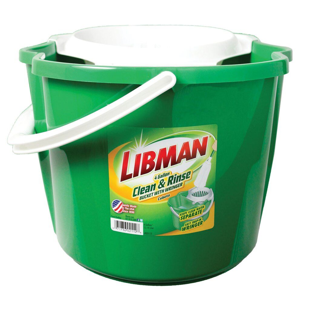 Libman Clean & Rinse Bucket With Wringer, 4-Gal