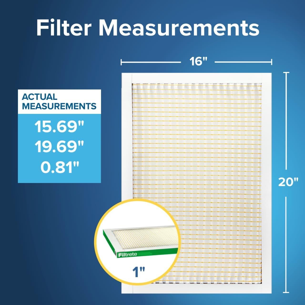 Filtrete MPR 700 MERV 8 Dust, Pollen, & Pet Dander Reduction Air Filter, 16-In x 20-In x 1-In