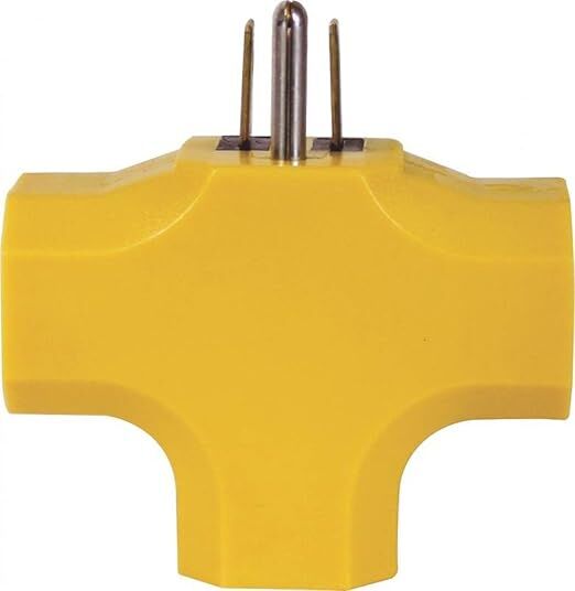 Powerzone Yellow Grounded 3 Outlet Power Tap