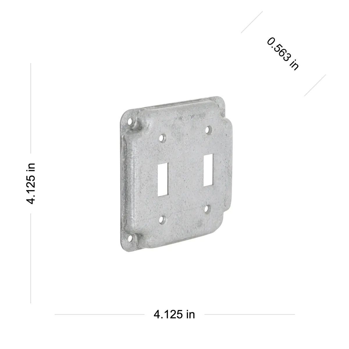 Raco Exposed Work Square Cover, 2-Toggle Switches, 4-In