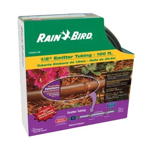 Rain Bird Pressure Compensation 18-In Spaced Emitter Tubing, 1/2-In x 100-Ft