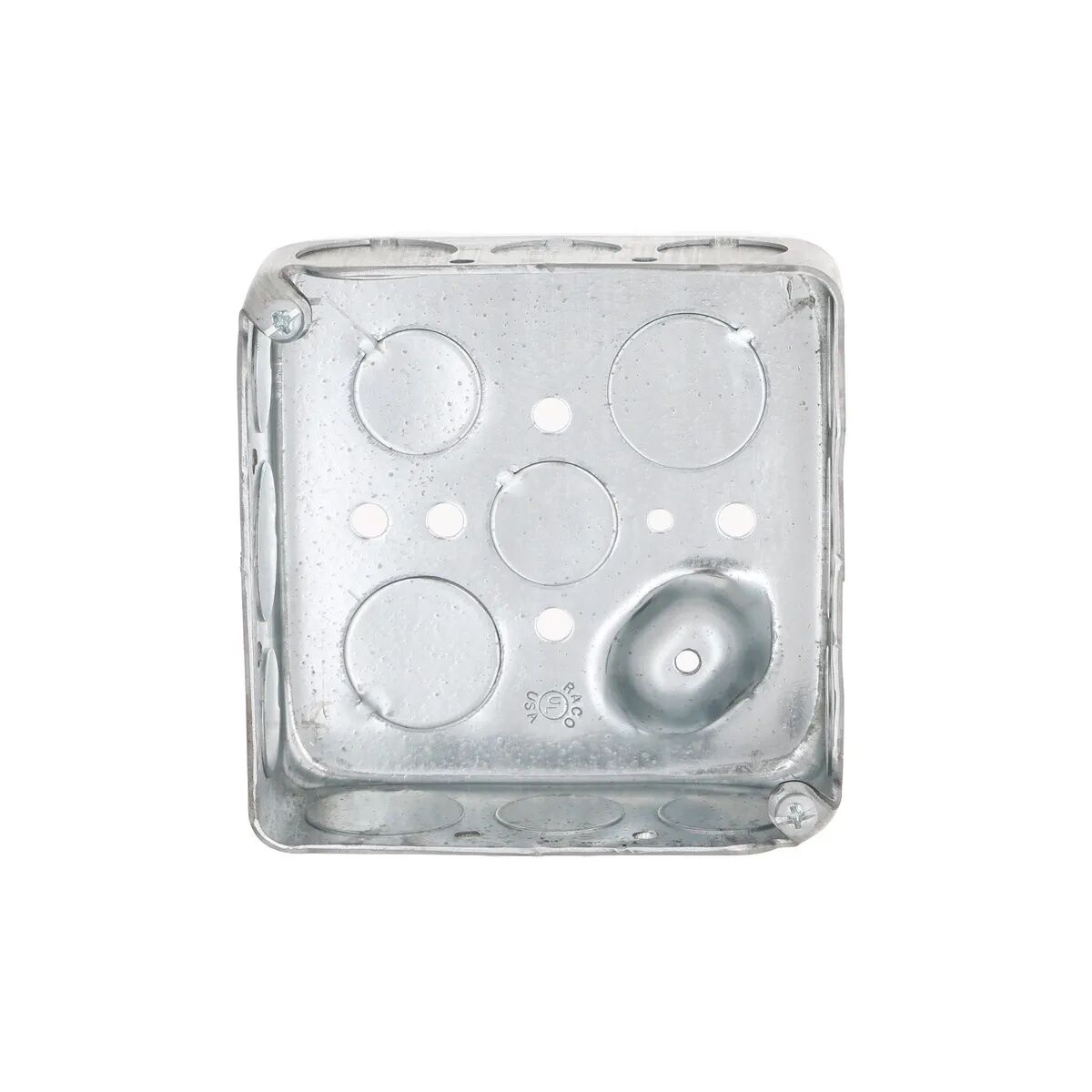 Raco 2-Gang Drawn Raised Ground Square Box, 4-In x 4-In x 1 1/2-In