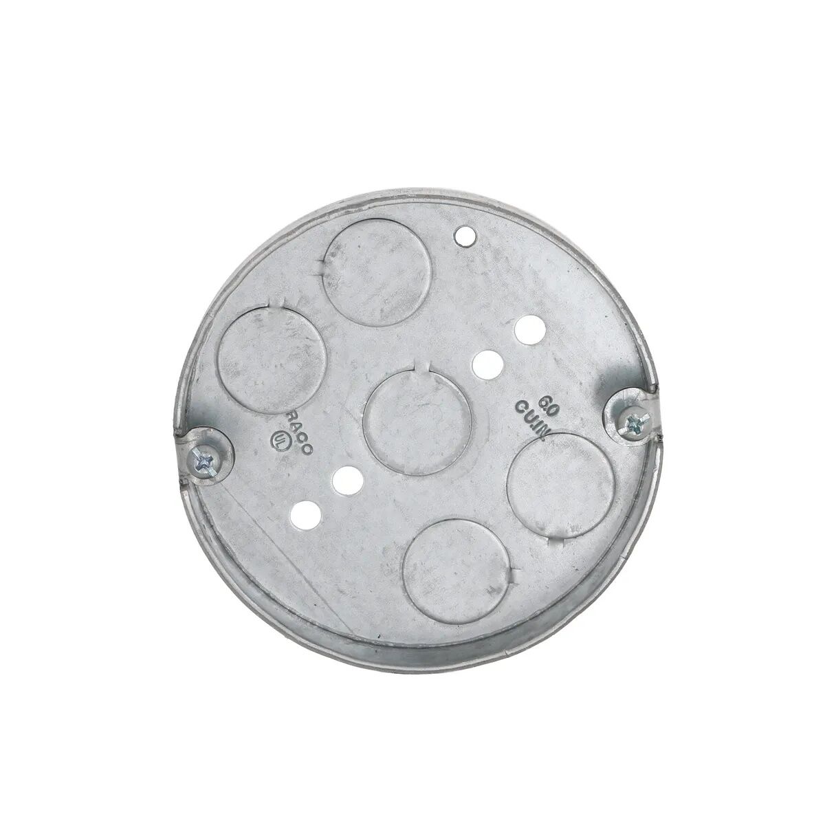Raco Round Drawn Ceiling Pan With 5 Knockouts, 1/2-In x 4-In
