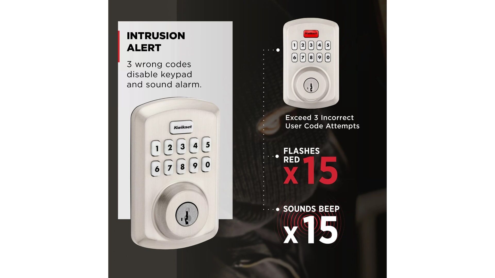 Kwikset Powerbolt 250 Satin Nickel Transitional Keypad Electronic Lock