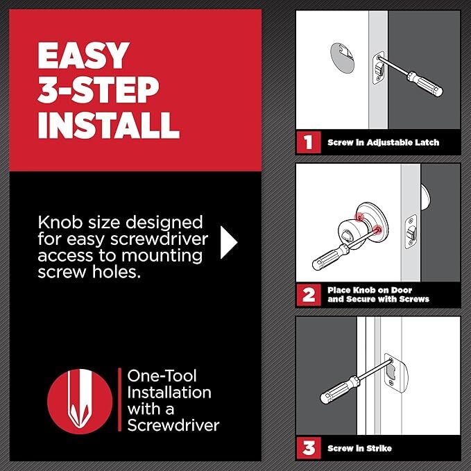 Kwikset Juno Brass Entry Door Knob with Lock and Key, 5 X 3-In