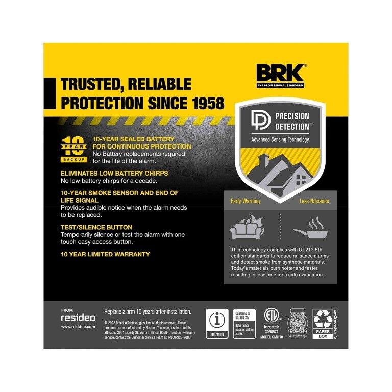 BRK 10-Year Battery Smoke Alarm