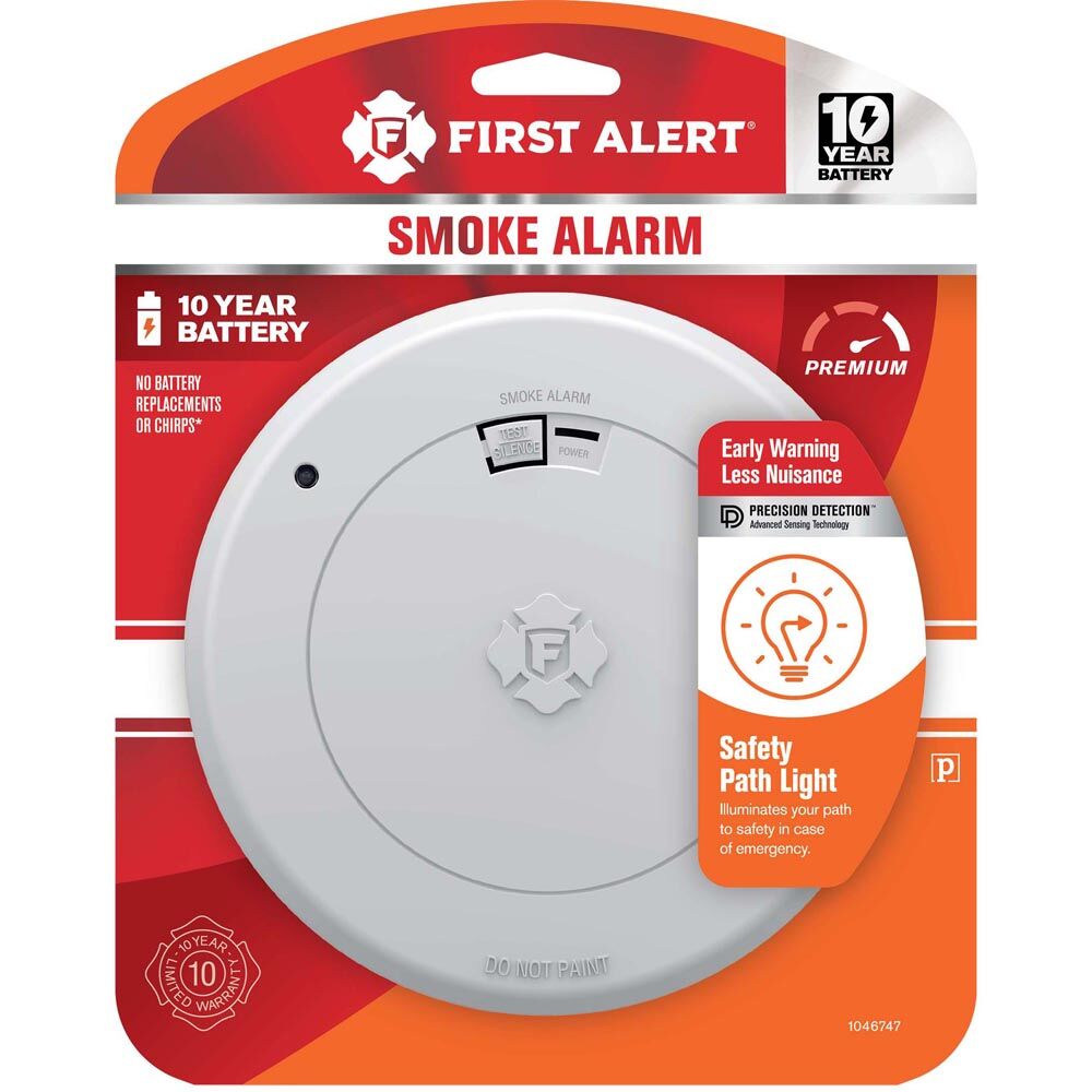 First Alert 10-Year Battery Smoke Alarm With Safety Path Light