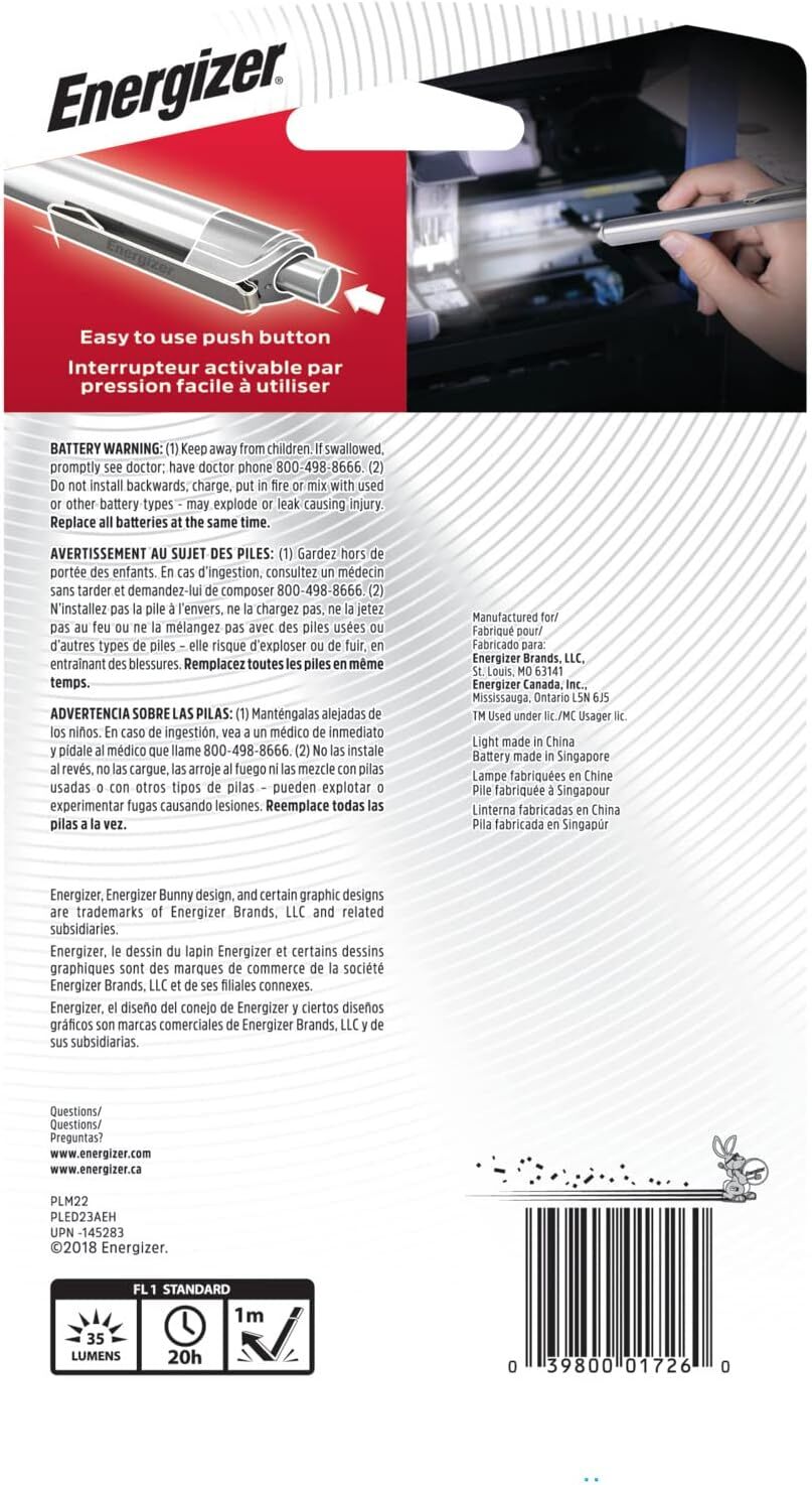 Energizer Pocket Pen Light LED Flashlight