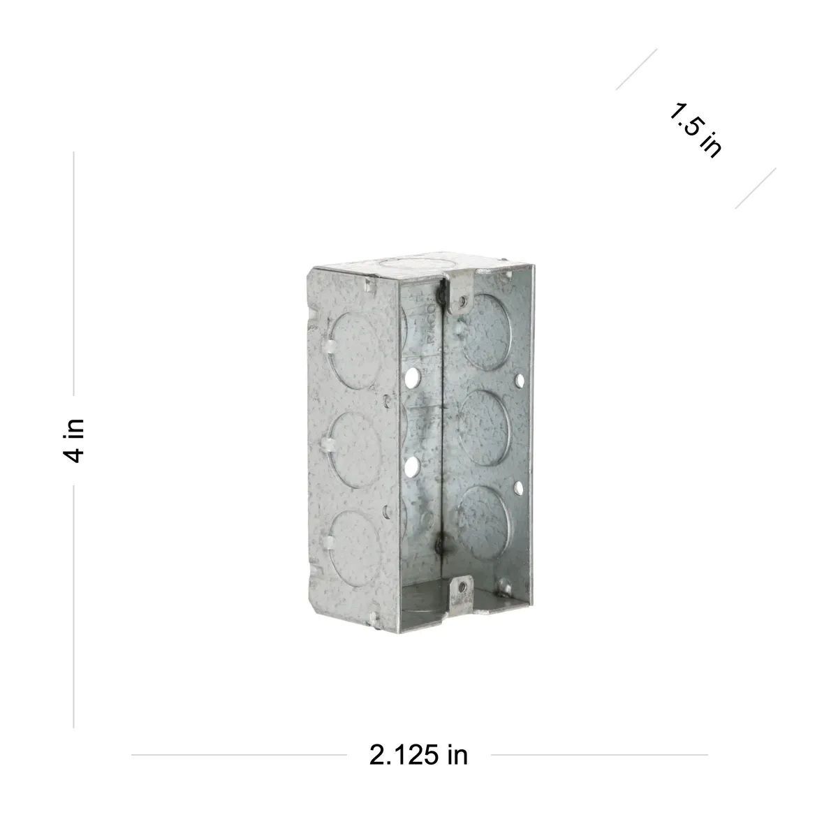 Raco Welded Handy Box, Eleven 1/2-In KO's, 4-In x 2-In x 1-1/2-In