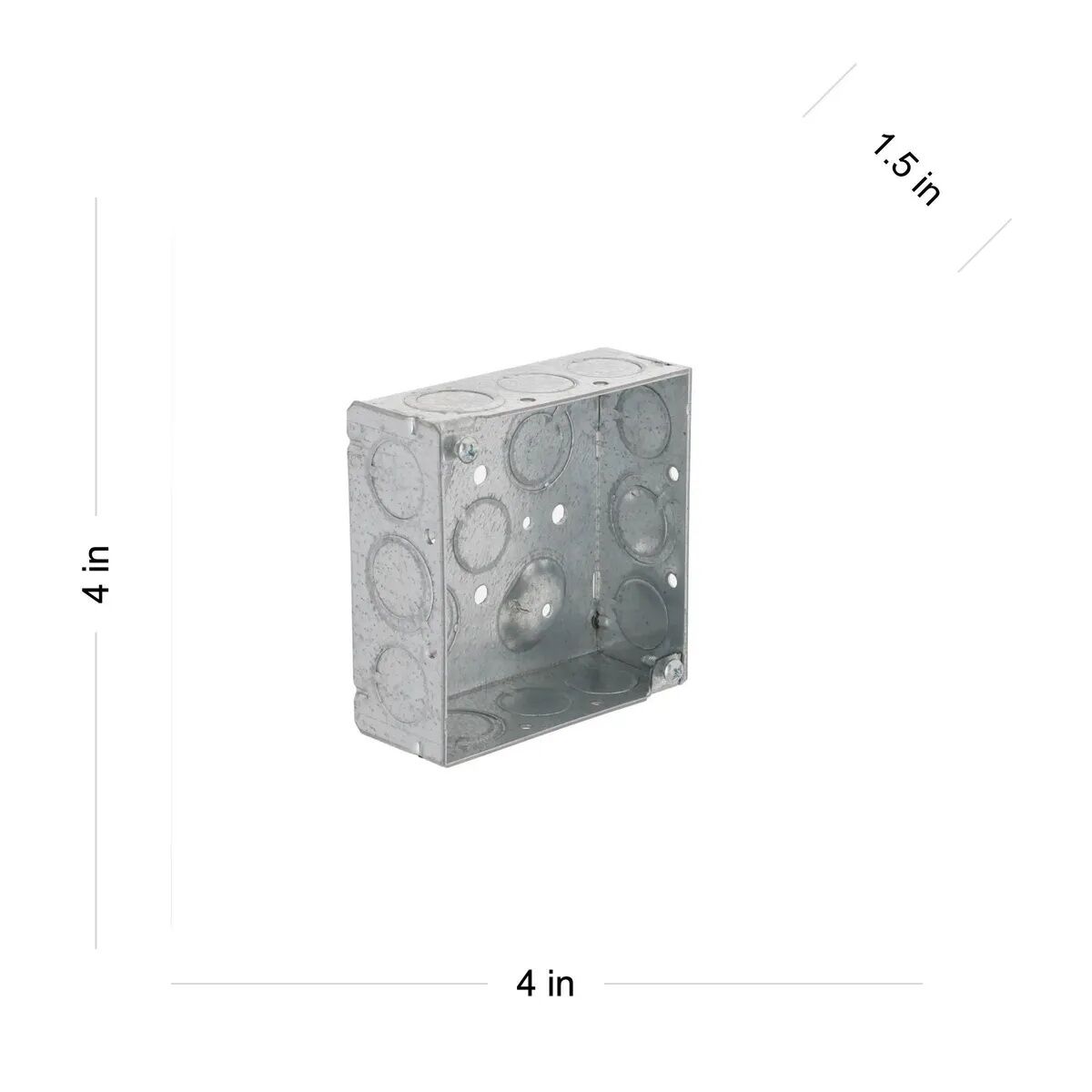 Raco Welded Square Box With 16 Knockouts & Raised Ground, 4-In x 4-In x 1 1/2-In