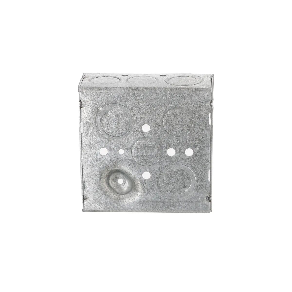Raco Welded Square Box With 16 Knockouts & Raised Ground, 4-In x 4-In x 1 1/2-In
