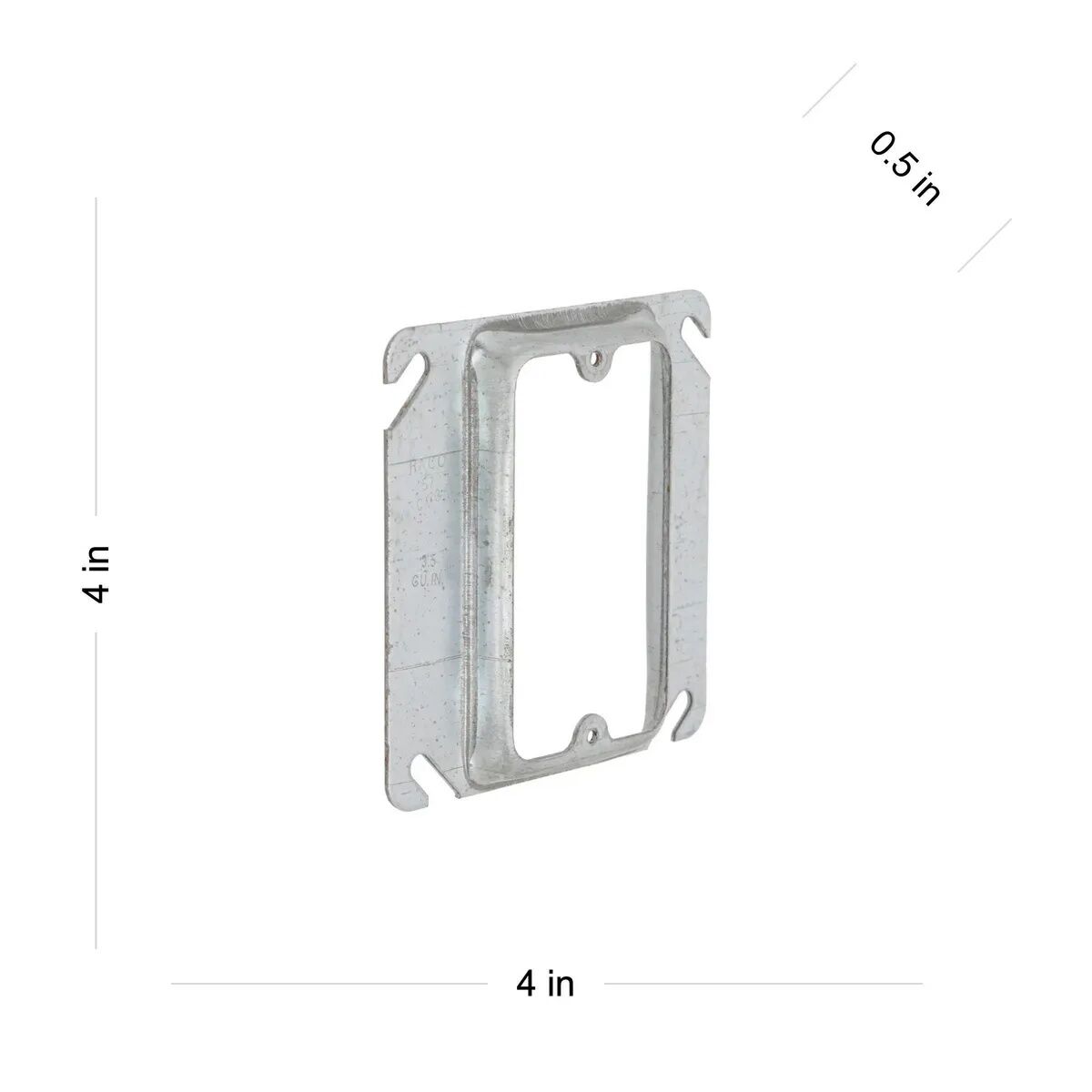 Raco 1-Device Raised Square Mud Ring Cover, 4-In x 4-In