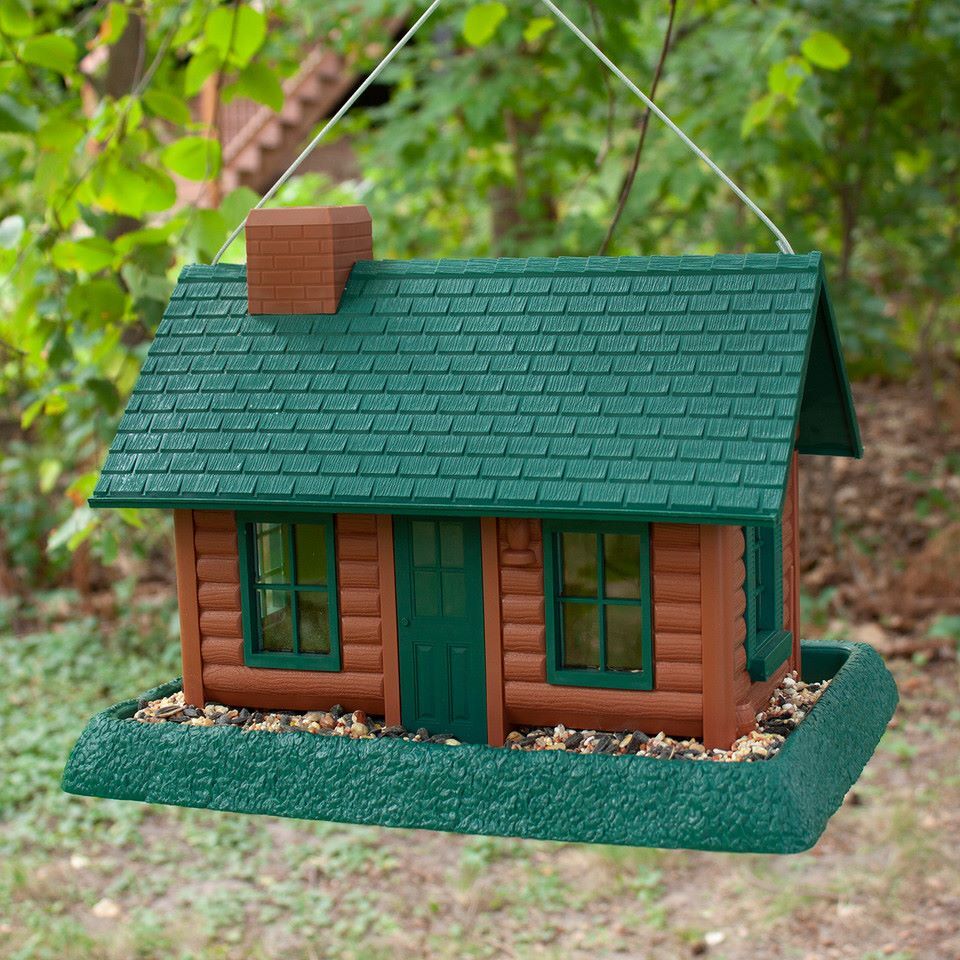 North States Village Collection Large Log Cabin Birdfeeder