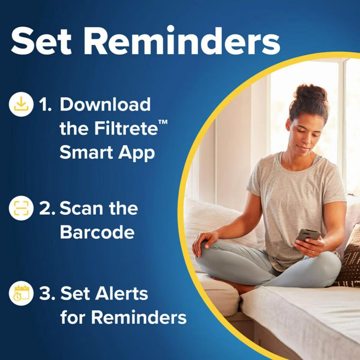 Filtrete MPR 1500 Allergen, Bacteria And Virus Smart Air Filter, 20-In x 20-In x 1-In