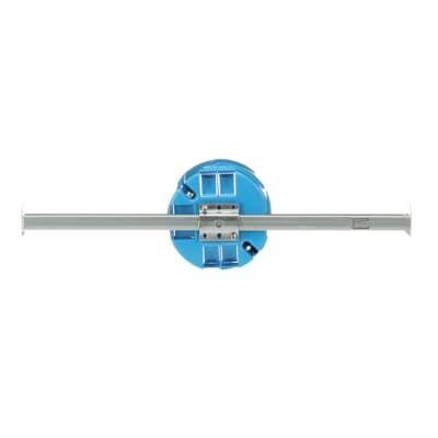 Carlon Round Adjustable Bar Hanger Blue Polycarbonate Ceiling Box, 4-In x 2 1/2-In