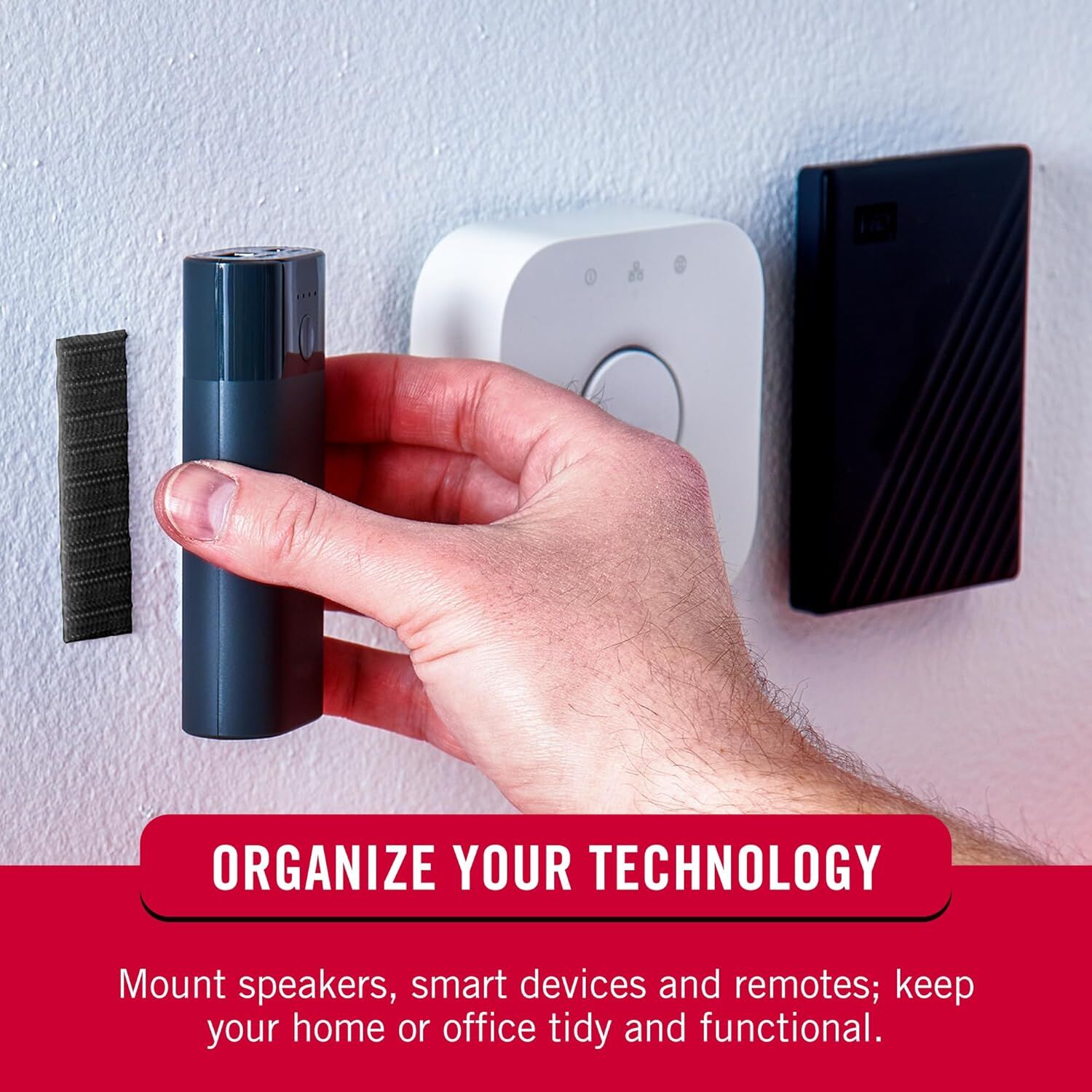 Velcro Brand Black Sticky Strips With Adhesive, 3/4-In x 3 1/2-In, 4-Pk