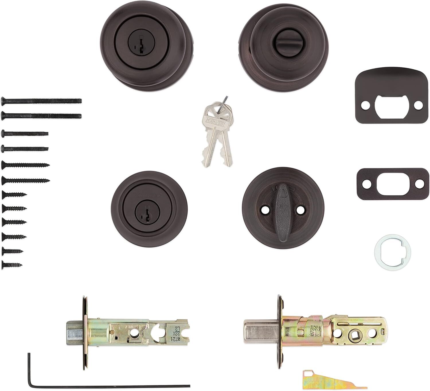 Kwikset Cove Venetian Bronze Keyed Entry Knob And Deadbolt Combo