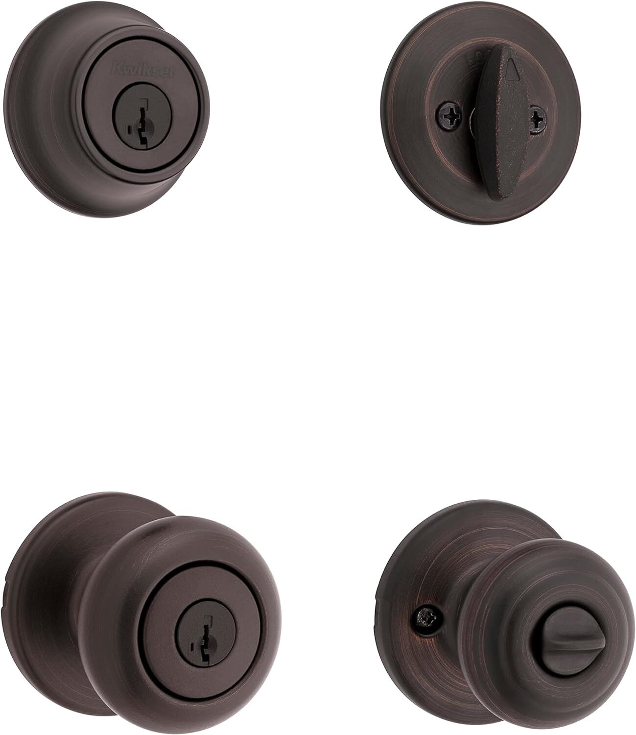 Kwikset Cove Venetian Bronze Keyed Entry Knob And Deadbolt Combo
