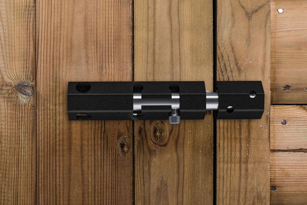 National Hardware Black Lockable Security Bolt, 6-In