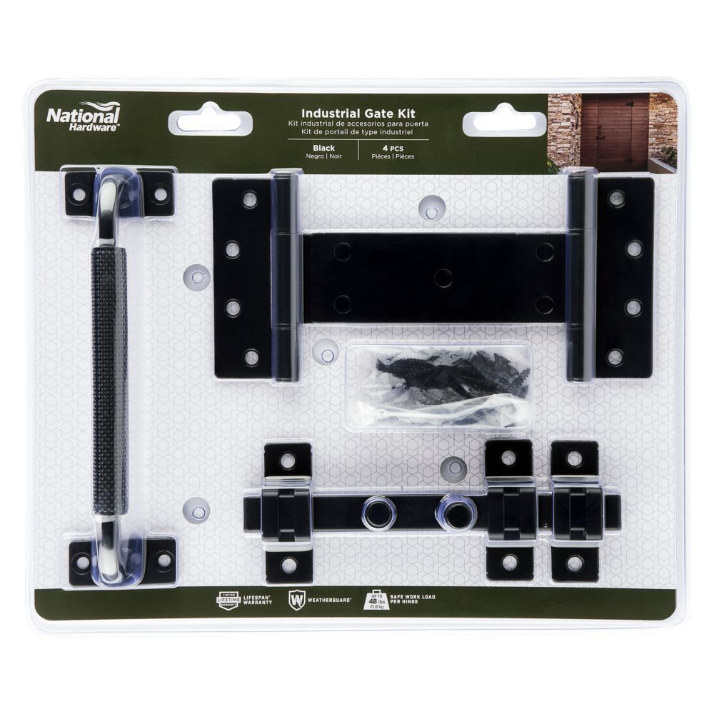National Hardware Black Industrial Gate Kit