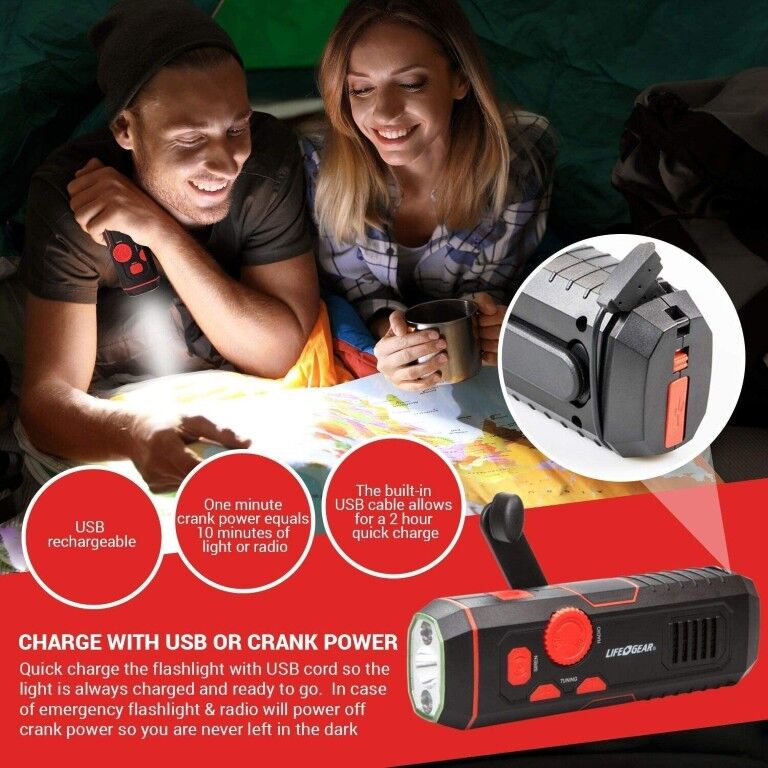 Dorcy Life+Gear 100 Lumen Stormproof Crank Radio Light