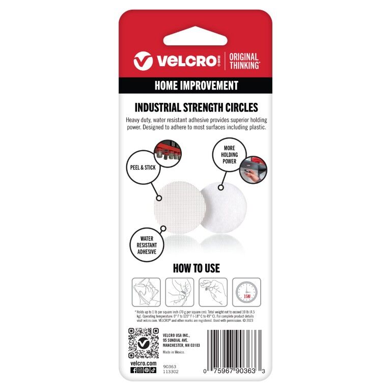 Velcro Industrial Strength Circles, 1 7/8-In